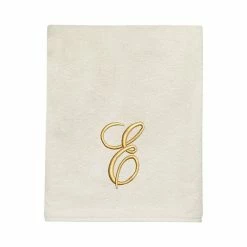 Avanti Premier Ivory/Gold Script Monogram Bath Towel -Avanti Shop unnamed file 145