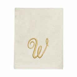 Avanti Premier Ivory/Gold Script Monogram Bath Towel -Avanti Shop unnamed file 147
