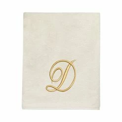 Avanti Premier Ivory/Gold Script Monogram Bath Towel -Avanti Shop unnamed file 148