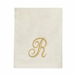 Avanti Premier Ivory/Gold Script Monogram Bath Towel -Avanti Shop unnamed file 149