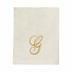 Avanti Premier Ivory/Gold Script Monogram Bath Towel -Avanti Shop unnamed file 150