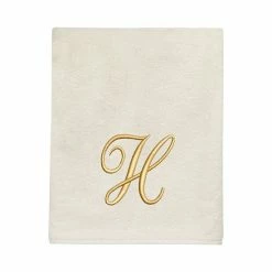 Avanti Premier Ivory/Gold Script Monogram Bath Towel -Avanti Shop unnamed file 151