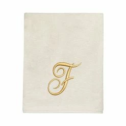Avanti Premier Ivory/Gold Script Monogram Bath Towel -Avanti Shop unnamed file 154
