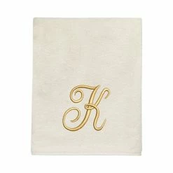 Avanti Premier Ivory/Gold Script Monogram Bath Towel -Avanti Shop unnamed file 155