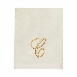 Avanti Premier Ivory/Gold Script Monogram Bath Towel -Avanti Shop unnamed file 158