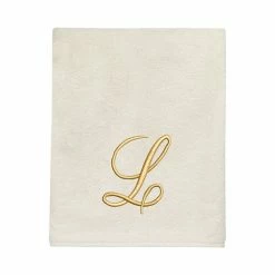 Avanti Premier Ivory/Gold Script Monogram Bath Towel -Avanti Shop unnamed file 159