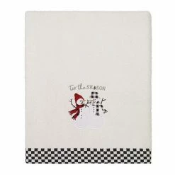 Avanti Rustic Pals "Tis The Season" Snowmen Bath Towel