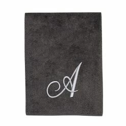 Avanti Premier Silver Script Monogram Bath Towel -Avanti Shop unnamed file 181