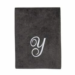 Avanti Premier Silver Script Monogram Bath Towel -Avanti Shop unnamed file 183