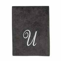 Avanti Premier Silver Script Monogram Bath Towel -Avanti Shop unnamed file 186