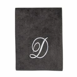 Avanti Premier Silver Script Monogram Bath Towel -Avanti Shop unnamed file 193