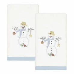 Avanti Coastal Snowman 2-pack Fingertip Towel