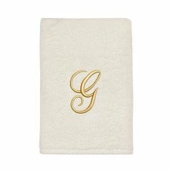 Avanti Premier Ivory/Gold Script Monogram Hand Towel -Avanti Shop unnamed file 202