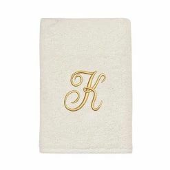 Avanti Premier Ivory/Gold Script Monogram Hand Towel -Avanti Shop unnamed file 203