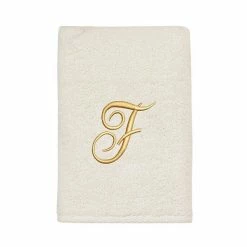 Avanti Premier Ivory/Gold Script Monogram Hand Towel -Avanti Shop unnamed file 209