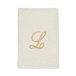 Avanti Premier Ivory/Gold Script Monogram Hand Towel -Avanti Shop unnamed file 210