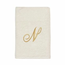 Avanti Premier Ivory/Gold Script Monogram Hand Towel -Avanti Shop unnamed file 219