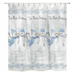 Avanti Frosty Friends "Tis The Season" Snowmen Shower Curtain