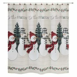 Avanti Rustic Pals Snowmen Shower Curtain