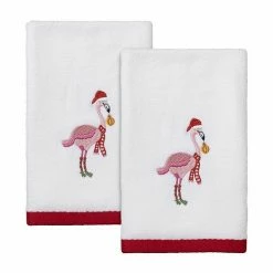 Avanti Flamingo Jingle Fingertip Towel 2-piece Set
