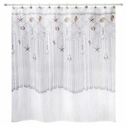 Avanti Macrame Shells Shower Curtain