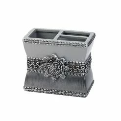 Avanti Braided Medallion Toothbrush Holder Gray