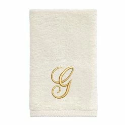 Avanti Premier Ivory/Gold Script Monogram Fingertip Towel -Avanti Shop unnamed file 69