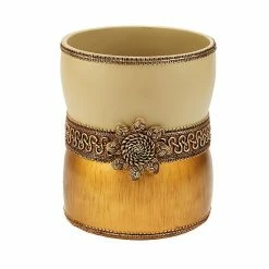 Avanti Braided Medallion Wastebasket Gold