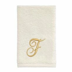 Avanti Premier Ivory/Gold Script Monogram Fingertip Towel -Avanti Shop unnamed file 75