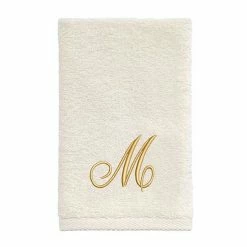 Avanti Premier Ivory/Gold Script Monogram Fingertip Towel -Avanti Shop unnamed file 76