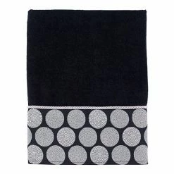Avanti Dotted Circles Bath Towel Black
