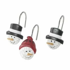 Avanti Rustic Pals Snowmen Shower Curtain Hooks